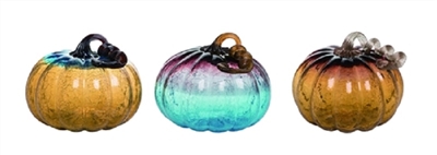 Transpac - Glass Deep Ombre Pumpkin - Set of 3