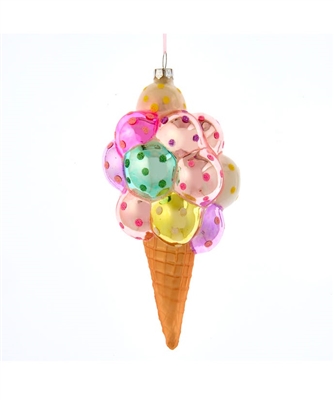Kurt Adler - Glass Ice Cream Cone Ornament