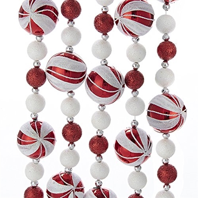 Kurt Adler - 6-Foot Glitter Candy Ball Garland
