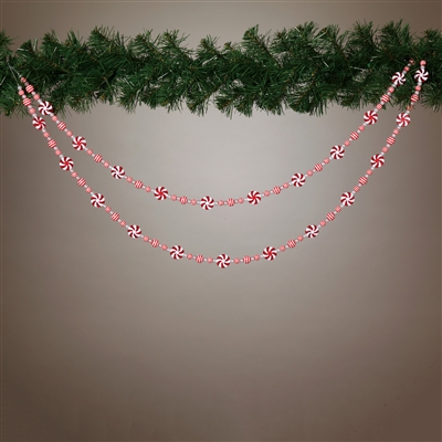 Gerson - 72 Inch Glittered Candy Garland