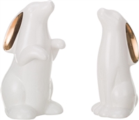 Gold Accent Bunny Figurines