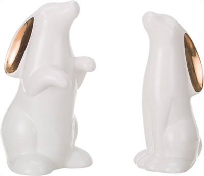 Gold Accent Bunny Figurines