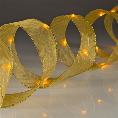 Shape-able Mesh Ribbon with Gold LED's