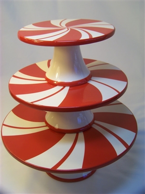 Graces Pantry Peppermint Swirl - Cake stands - Set of 3