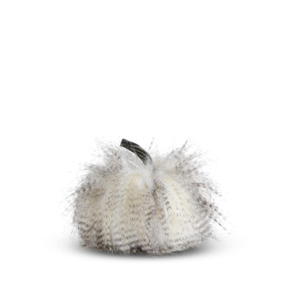 K&K Interiors - 4.5 Inch Gray Three Tone Faux Fur Pumpkin