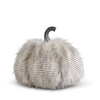 K&K Interiors - 9 Inch Gray Three Tone Faux Fur Pumpkin