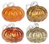 GANZ - Hand Blown Light Up Fall Glass Pumpkins - Set of 4