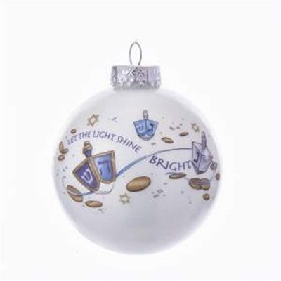 Kurt Adler - Hanukkah Glass Ball - 80 mm