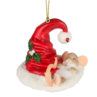 Charming Tails - Holiday Catnap Mouse - Ornament