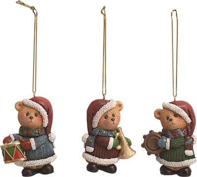 Holiday Hat Bear Ornaments - Set of 3