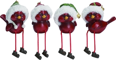 Holiday Hat Bird Shelf Sitters - Set of 4