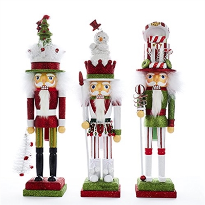 Kurt Adler - 18" Hollywood Red and Green Nutcracker - Set of 3