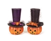 Jack-O-Lantern With Removable Top Hats