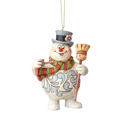 Jim Shore - Frosty With Broom Ornament