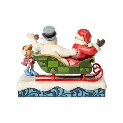 Jim Shore Santa, Frosty and Karen with Sleigh