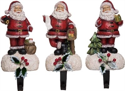 Jolly Santa Stocking Holders - Set of 3
