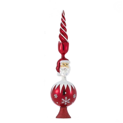 Kurt Adler - Red Santa Tree Topper - 15.75"