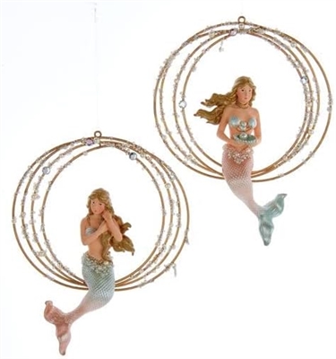 Kurt Adler - Mermaid Ornaments - Set of 2