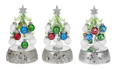 Light Up Christmas Trees Set of 3 - Ganz - 6.00 inches