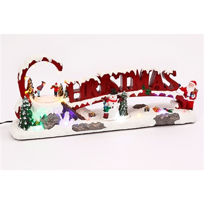 Gerson - Lighted 17" Musical Christmas Scene with Moving Skaters