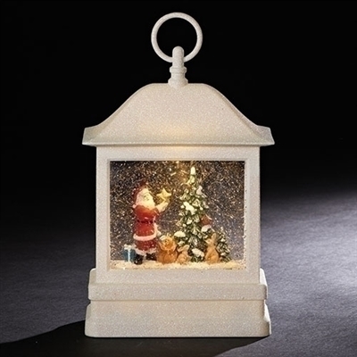 Lighted Swirl Lantern With Santa and Music  - LED
