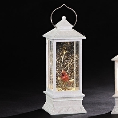 Roman - Lighted Swirl Lantern with Cardinal - LED