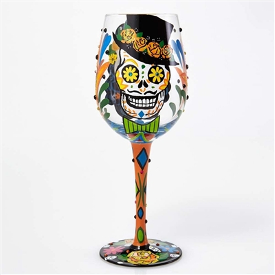 Lolita - Sugar Skulls - 15 oz Wine Glass