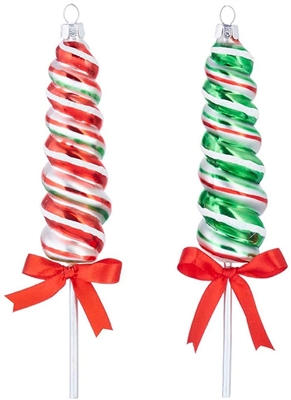 RAZ - Kringle Candy Co. Lollipop Ornament - Set of 2