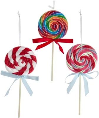 Kurt Adler - Resin Candy Santa Ornaments - Set of 3