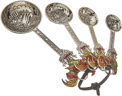 GANZ Measuring Spoons Set  - Roosters