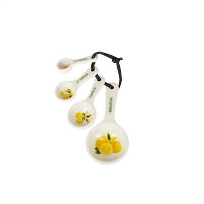 Ganz 4-Piece Ceramic Measuring Spoons Set, Lemons