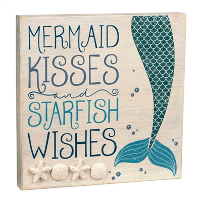 Mermaid Kisses and Starfish Wishes Box Sign