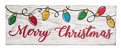 Merry Christmas Light Up Wall Sign
7 Lights - 22 Inches Wide

22"w x 1.5"d x 8"h

On Off Switch

Batteries not included

Hooks for hanging.

MDF
Ganz - Merry Christmas Light Up wall Sign