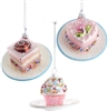 Kurt Adler - Miniature Glass Cake Ornaments - Set of 3