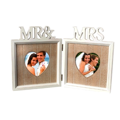 Mr. and Mrs. Double Opening Picture Frame