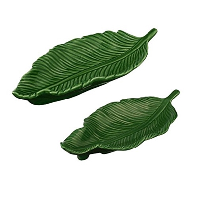 Nested Leaf Shaped Trays - Set of 2