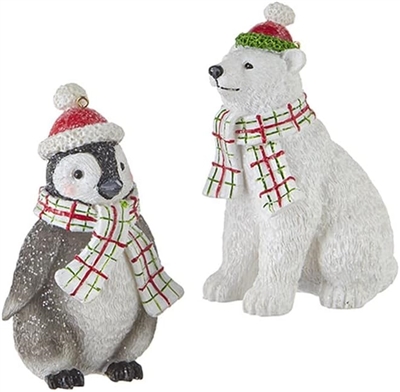 RAZ Imports - North Pole Friends Ornament - Set of 2