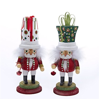 Kurt Adler - 14" Hollywood Nutcrackers with Presents Hats - Set of 2