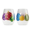 Lolita - Stemless Wine Glasses - Ornaments in the Snow - Set of 2