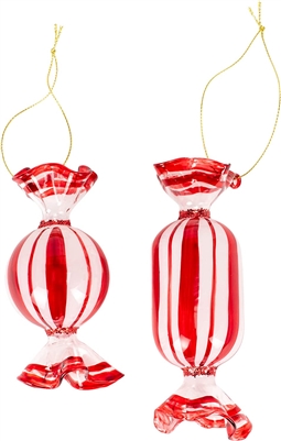 Raz Imports - Peppermint Candy Ornaments - set of 2