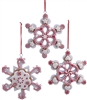 Kurt Adler -  Peppermint Gingerbread Snowflake Ornaments - Set of 3