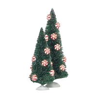 Peppermint Lit Sisal Trees