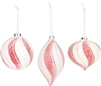 Raz - Peppermint Striped Ornaments - Set of 3