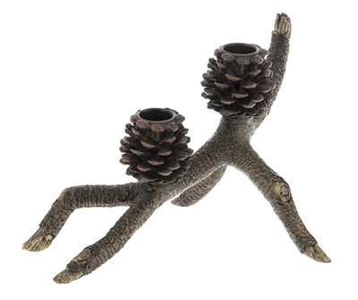 Pinecone Double Taper Holder