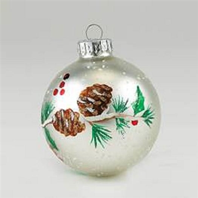 Pine Cone & Holly Design Deco Ornaments