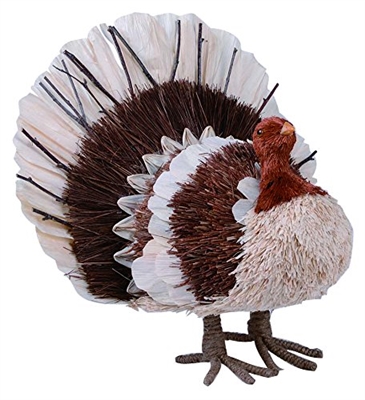 Plumed Brown Turkey Figurine