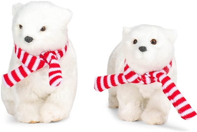 RAZ - Polar Bears with Scarfs Ornaments - Set of 2