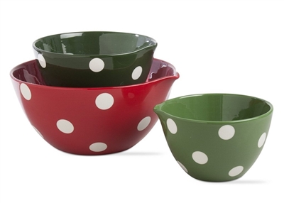 Polka Dot Mixing Bowls - Set of 3