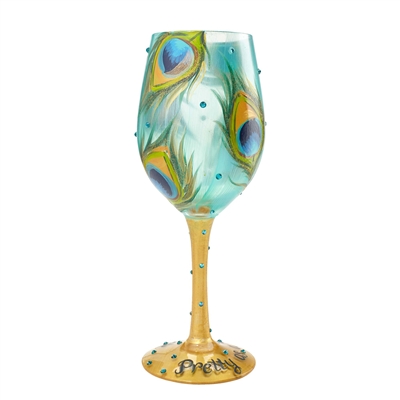 Lolita Pretty As a Peacock  Wine Glass