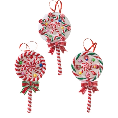 RAZ - Lollipop Ornaments - Set of 3